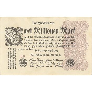 اسکناس 2000000 مارک 1923 جمهوری وایمار - تک - AU - آلمان