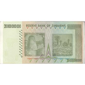 اسکناس 20000000000 دلار 2008 جمهوری - تک - AU - زیمبابوه