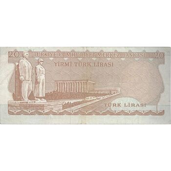 اسکناس 20 لیره بدون تاریخ (1983) جمهوری - تک - VF - ترکیه