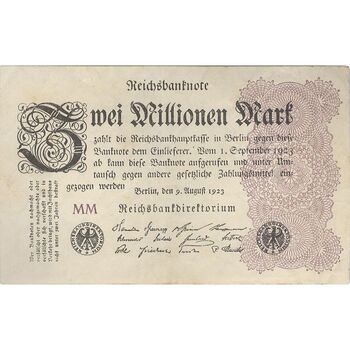 اسکناس 2000000 مارک 1923 جمهوری وایمار - تک - EF - آلمان