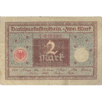 اسکناس 2 مارک 1920 جمهوری وایمار - تک - VF - آلمان