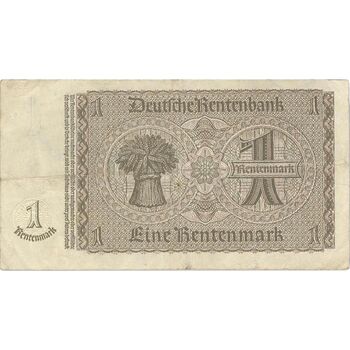 اسکناس 1 رنتن مارک 1937 رایش سوم - تک - VF - آلمان