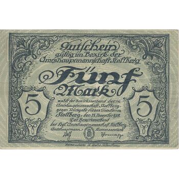 اسکناس 5 مارک 1918 - تک - VF - آلمان