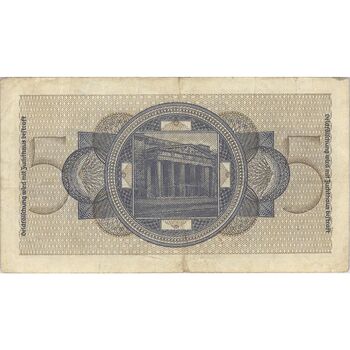 اسکناس 5 مارک بدون تاریخ (1940-1945) رایش سوم - تک - VF - آلمان