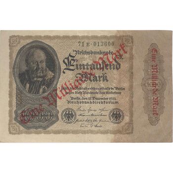 اسکناس 1000 مارک 1922 جمهوری وایمار - تک - VF - آلمان