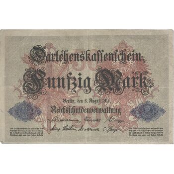 اسکناس 50 مارک 1914 ویلیام دوم - تک - VF - آلمان