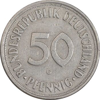 سکه 50 فینیگ 1950G جمهوری فدرال - EF40 - آلمان