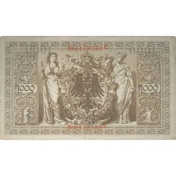 اسکناس 1000 مارک 1910 ویلیام دوم - تک - VF - آلمان