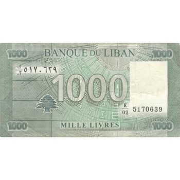 اسکناس 1000 لیره 2011 جمهوری - تک - VF - لبنان