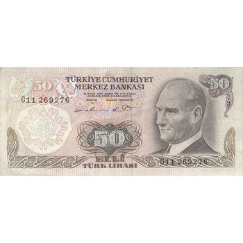 اسکناس 50 لیره بدون تاریخ (1976-1983) جمهوری - تک - VF - ترکیه