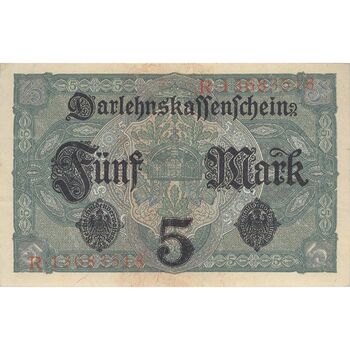 اسکناس 5 مارک 1917 ویلیام دوم - تک - EF - آلمان