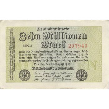 اسکناس 10000000 مارک 1923 جمهوری وایمار - تک - EF - آلمان