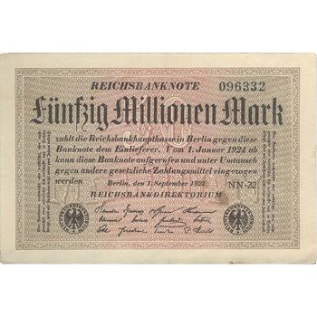 اسکناس 50000000 مارک 1923 جمهوری وایمار - تک - EF - آلمان