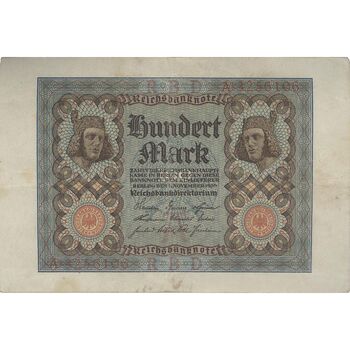 اسکناس 100 مارک 1920 جمهوری وایمار - تک - EF - آلمان