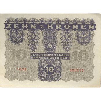 اسکناس 10 کرون 1922 جمهوری اول - تک - EF - اتریش