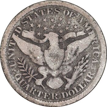 سکه کوارتر دلار 1896 باربر - VF25 - آمریکا