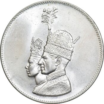 مدال نقره جشن تاجگذاری 1346 - MS65 - محمد رضا شاه