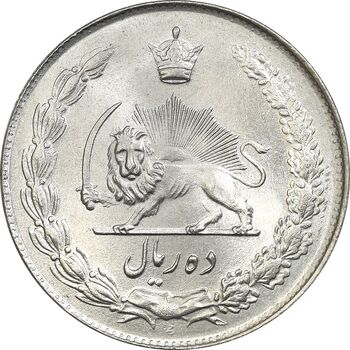 سکه 10 ریال 1343 - ضخیم - MS65 - محمد رضا شاه