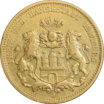 سکه طلا 20 مارک 1877 - AU55 - آلمان