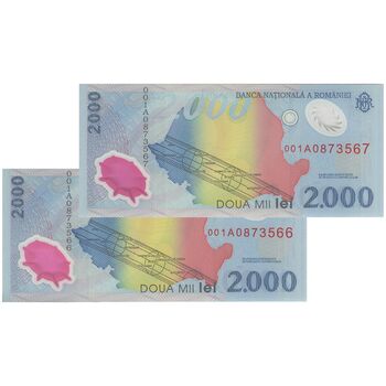 اسکناس 2000 لئو 1999 جمهوری - جفت - UNC66 - رومانی