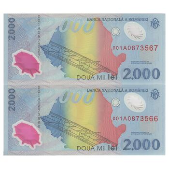 اسکناس 2000 لئو 1999 جمهوری - جفت - UNC66 - رومانی