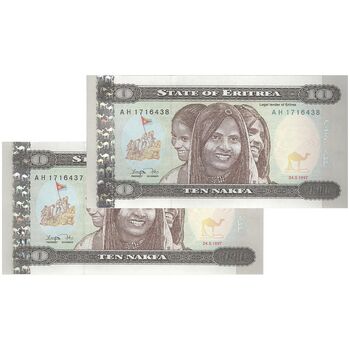 اسکناس 10 ناکفا 1997 دولت اریتره - جفت - UNC65 - اریتره