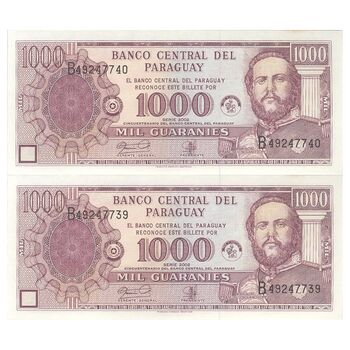 اسکناس 1000 گوارانی 2002 جمهوری - جفت - UNC65 - پاراگوئه