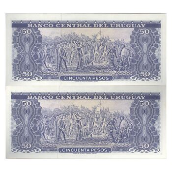 اسکناس 50 پزو بدون تاریخ (1967) JGD, WWR, JCP جمهوری شرق - جفت - UNC65 - اوروگوئه