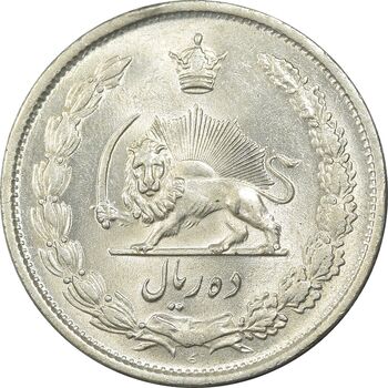 سکه 10 ریال 1323 - MS62 - محمد رضا شاه
