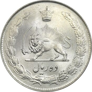 سکه 10 ریال 1343 - ضخیم - MS64 - محمد رضا شاه