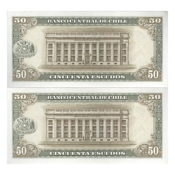 اسکناس 50 اسکودو بدون تاریخ (1973-1975) جمهوری - ECQ, CMO - جفت - UNC64 - شیلی
