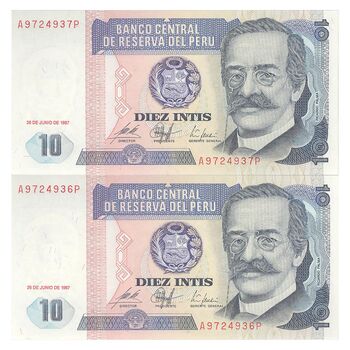 اسکناس 10 اینتیس 1987 (26 ژوئن) جمهوری - جفت - UNC64 - پرو