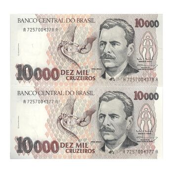 اسکناس 10000 کروزیرو بدون تاریخ(1993) - PRH, GJLL - جمهوری فدراتیو - جفت - UNC63 - برزیل