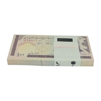 بسته اسکناس 100 ریال (نمازی - نوربخش) شماره بزرگ - شماره دوقلو - UNC - جمهوری اسلامی