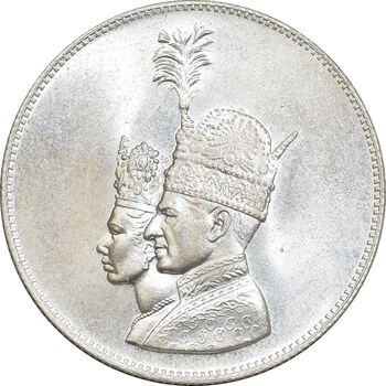 مدال نقره جشن تاجگذاری 1346 - MS64 - محمد رضا شاه