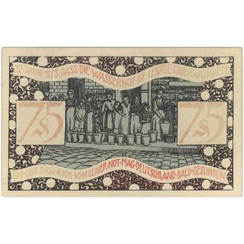 اسکناس 75 فینیگ 1921 جمهوری وایمار - تک - AU - آلمان