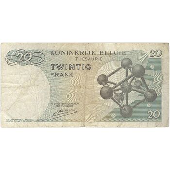 اسکناس 20 فرانک 1964 بودئون یکم - تک - VF - بلژیک
