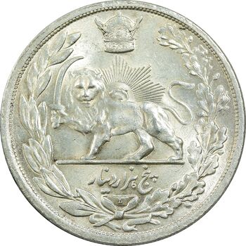 سکه 5000 دینار 1306L تصویری - MS63 - رضا شاه