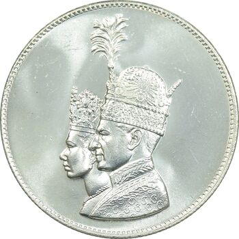 مدال نقره جشن تاجگذاری 1346 - MS65 - محمد رضا شاه
