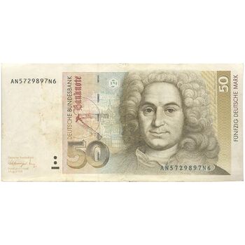 اسکناس 50 مارک 1991 جمهوری فدرال - تک - VF - آلمان