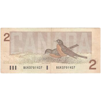 اسکناس 2 دلار 1986 الیزابت دوم - تک - VF - کانادا