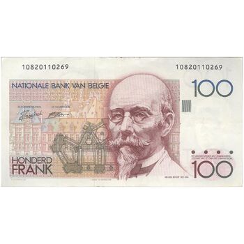 اسکناس 100 فرانک بدون تاریخ (1989-1992) بودئون یکم - J.J. van Droogenbroeck & Alfons Verplaetse - تک - VF - بلژیک