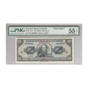 اسکناس 100 ساکرس 1980 - نمونه - AU55 - اکوادور