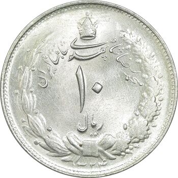 سکه 10 ریال 1324 - MS63 - محمد رضا شاه