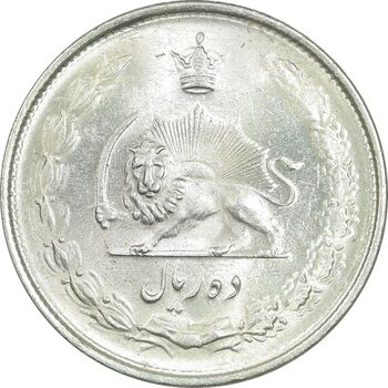 سکه 10 ریال 1324 - MS63 - محمد رضا شاه