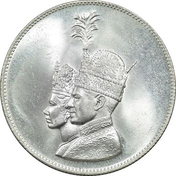 مدال نقره جشن تاجگذاری 1346 - MS65 - محمد رضا شاه