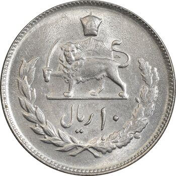 سکه 10 ریال 1357 - MS62 - محمد رضا شاه
