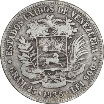 سکه 5 بولیوار 1935 - VF30 - ونزوئلا