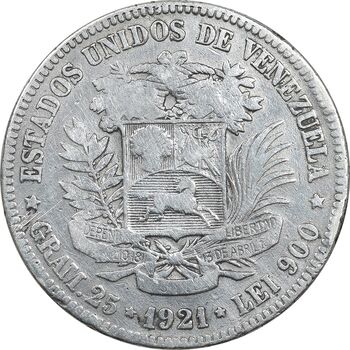 سکه 5 بولیوار 1921 - VF30 - ونزوئلا