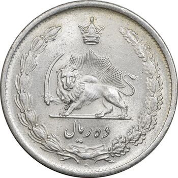 سکه 10 ریال 1323 - MS62 - محمد رضا شاه